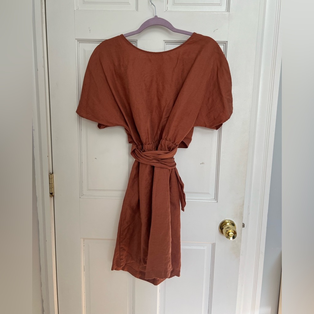 VETTA The Convertible Mini Wrap Dress - Clay - Picture 7 of 8